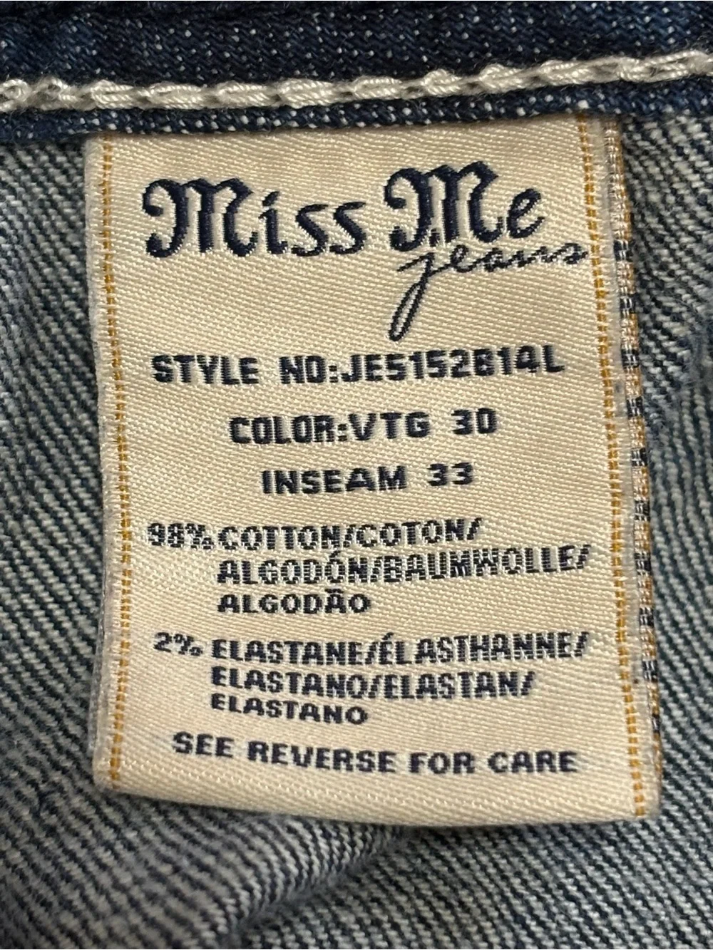 Miss Me Bootcut Distressed Jeans Women's Size 34